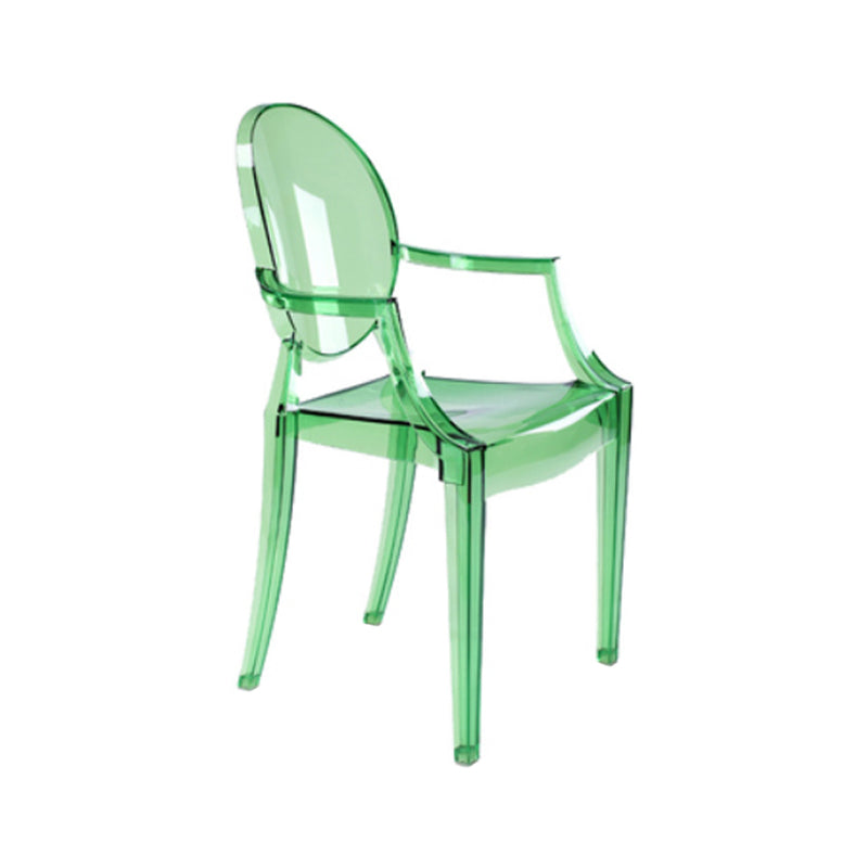 Chaise d'intérieur contemporaine en plastique à dossier ouvert, chaise de salle à manger de 21 pouces de large