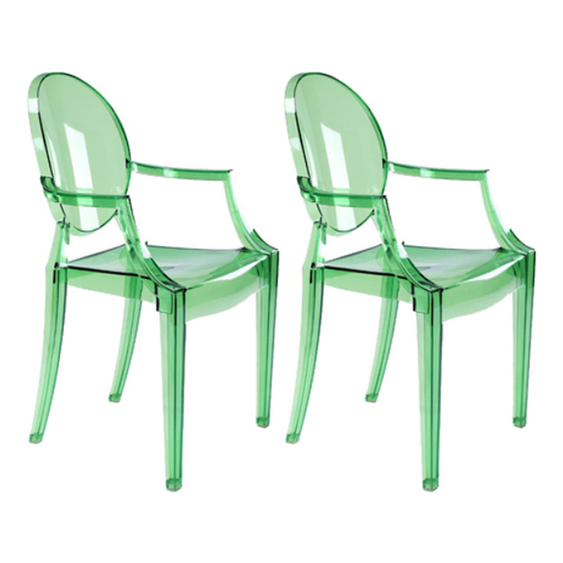 Chaise d'intérieur contemporaine en plastique à dossier ouvert, chaise de salle à manger de 21 pouces de large