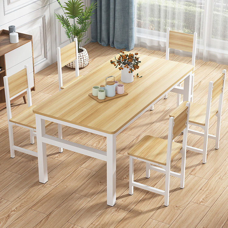 Modern Kitchen Dining Room Set with Wood Top and Double Pedestal Base Furniture for Home Use