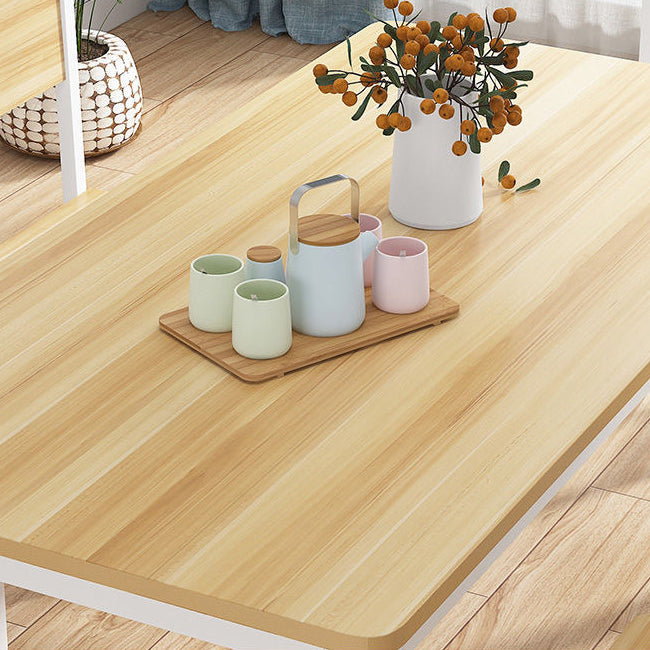 Modern Kitchen Dining Room Set with Wood Top and Double Pedestal Base Furniture for Home Use