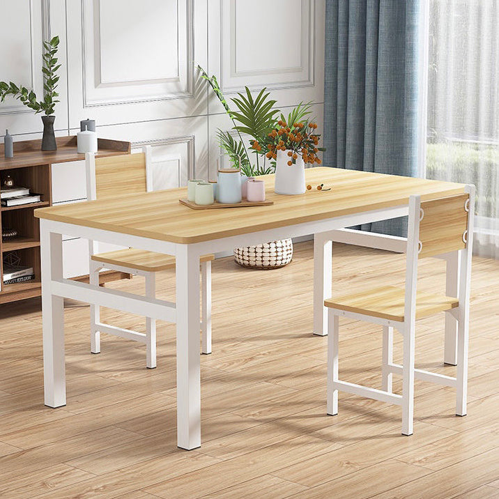 Modern Kitchen Dining Room Set with Wood Top and Double Pedestal Base Furniture for Home Use