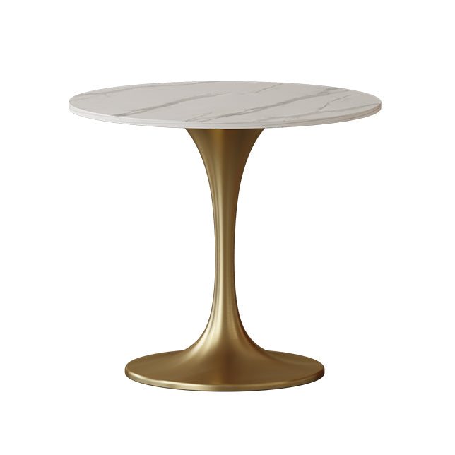 Scandinavian Kitchen Dining Room Set with Sintered Stone Top and Metal Base Dining Set