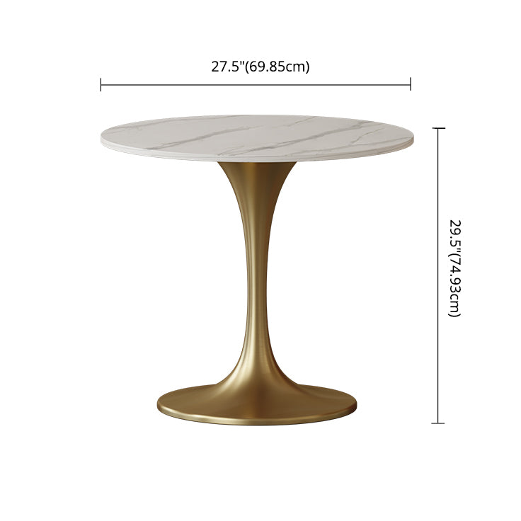 Scandinavian Kitchen Dining Room Set with Sintered Stone Top and Metal Base Dining Set