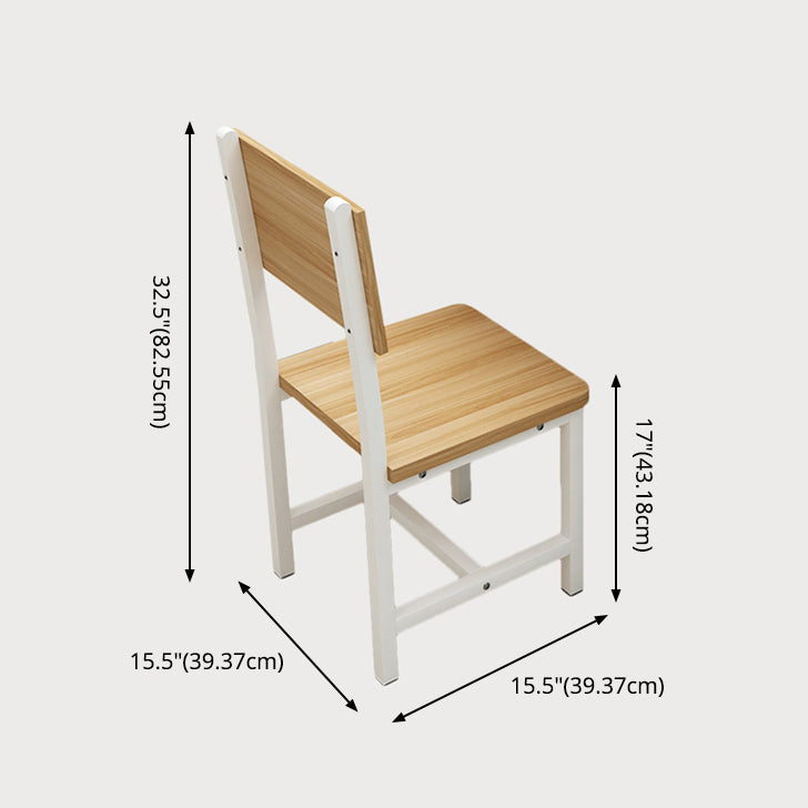 Minimalist Wooden Dining Room Set with White Base Formal Dining Table Furniture