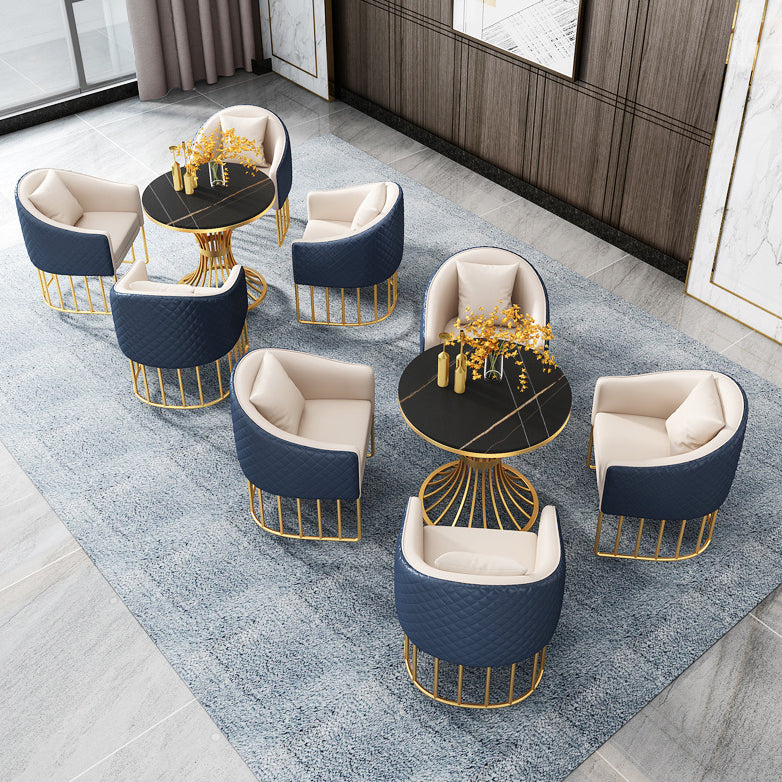 Glam Style Dining Room Set Standard Height with Pedestal Base Dining Furniture