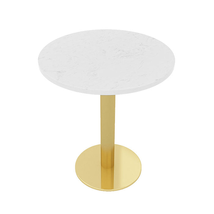 Glam Sintered Stone Dining Table Set with Round Top Pedestal Base Dining Furniture for Home Use