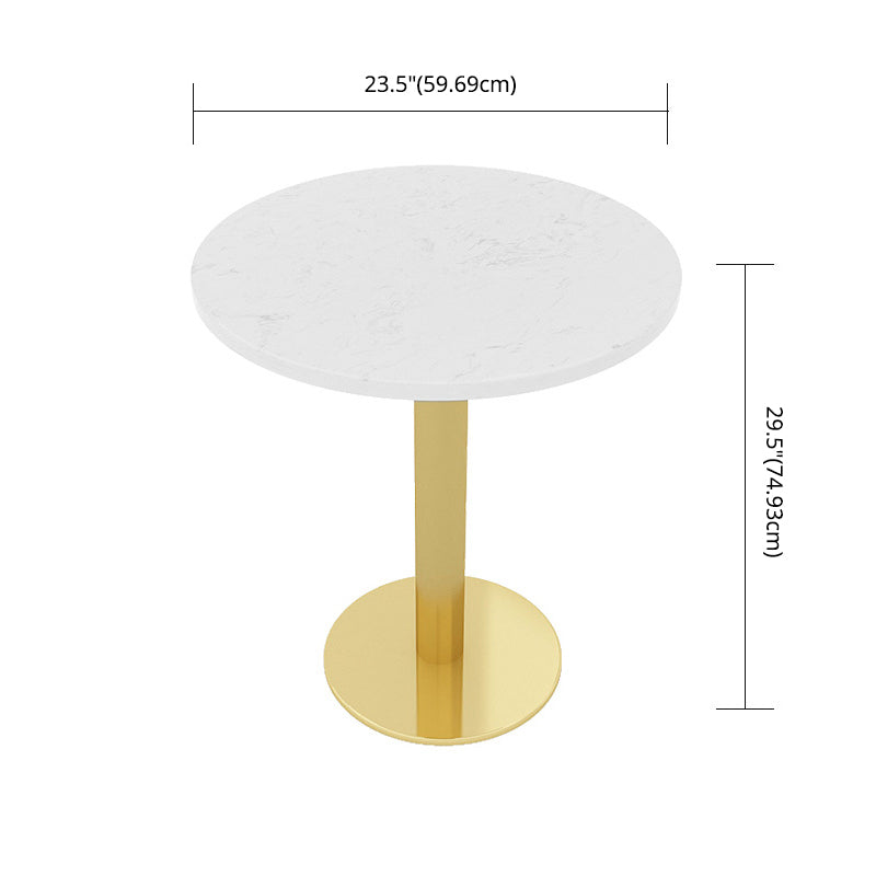Glam Sintered Stone Dining Table Set with Round Top Pedestal Base Dining Furniture for Home Use