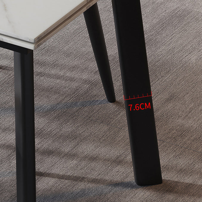 Modern Kitchen Foldable Dining Room Set with Sintered Stone Top and Black Base Dining Furniture Set