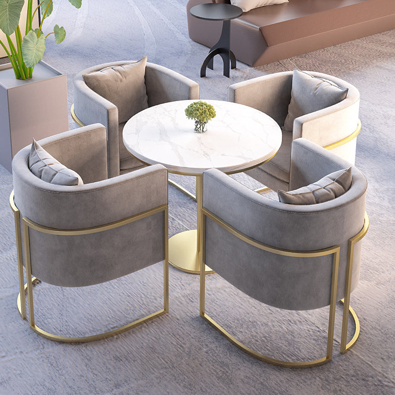 Nordic Sintered Stone Dining Room Set with Metal Base Dining Furniture for Household