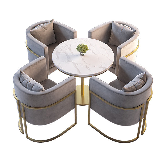 Nordic Sintered Stone Dining Room Set with Metal Base Dining Furniture for Household