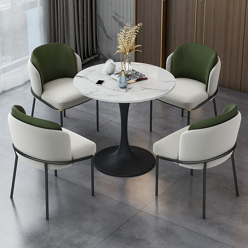 Glam Style Sintered Stone Dining Room Set with Black Leg Dining Furniture for Home Use