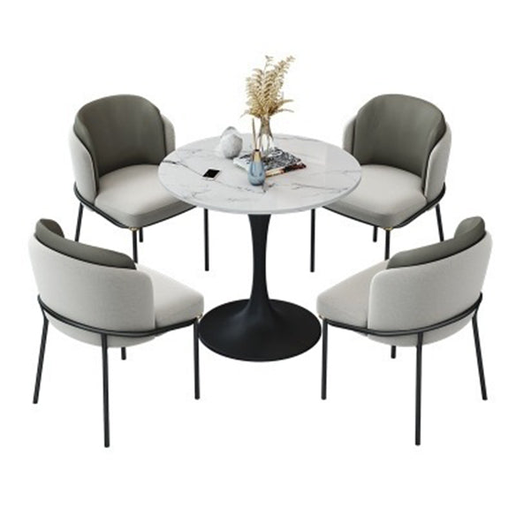 Glam Style Sintered Stone Dining Room Set with Black Leg Dining Furniture for Home Use