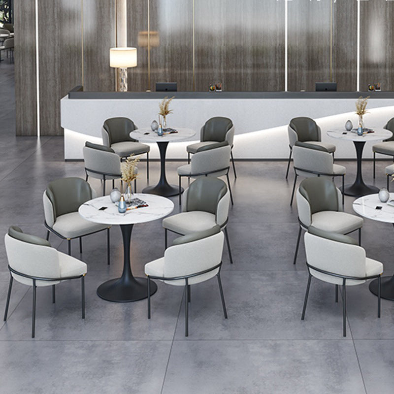 Glam Style Sintered Stone Dining Room Set with Black Leg Dining Furniture for Home Use