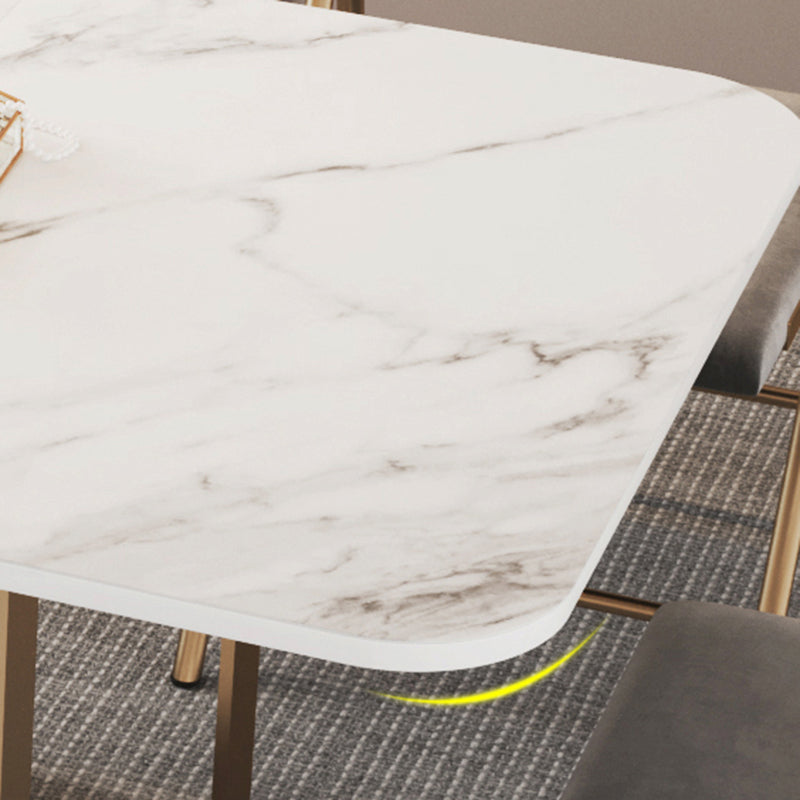 Rectangle Contemporary Sintered Stone Dining Room Set Foldable Dining Furniture for Restaurant