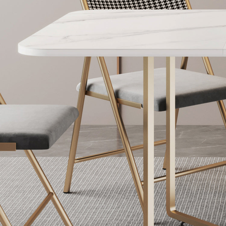 Rectangle Contemporary Sintered Stone Dining Room Set Foldable Dining Furniture for Restaurant