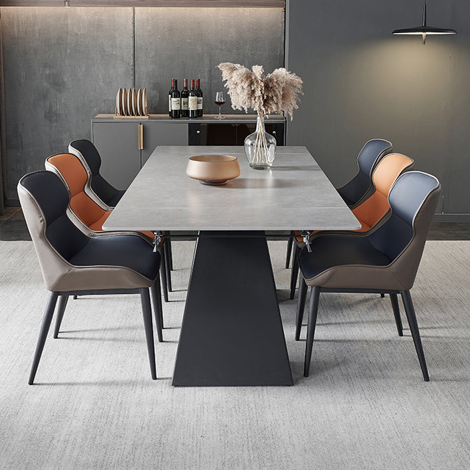 Sintered Stone Modern DiningRoomTableSet with Rectangle Table and Removable Leaf Dinette Set