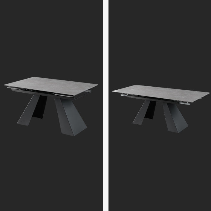 Sintered Stone Modern DiningRoomTableSet with Rectangle Table and Removable Leaf Dinette Set