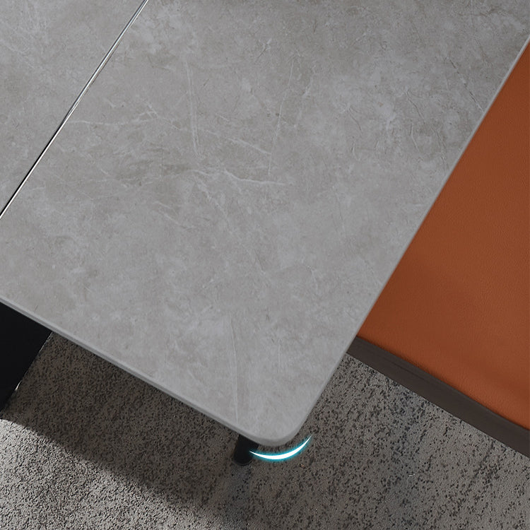 Sintered Stone Modern DiningRoomTableSet with Rectangle Table and Removable Leaf Dinette Set