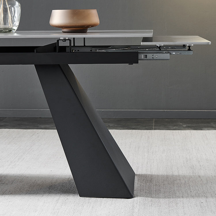 Sintered Stone Modern DiningRoomTableSet with Rectangle Table and Removable Leaf Dinette Set