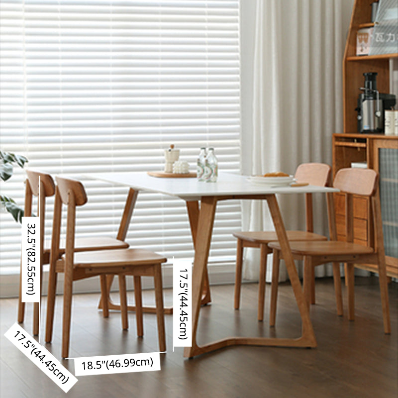 Contemporary Solid Wood Dinette Set with Rectangle Table Dining Room Set for Restaurant