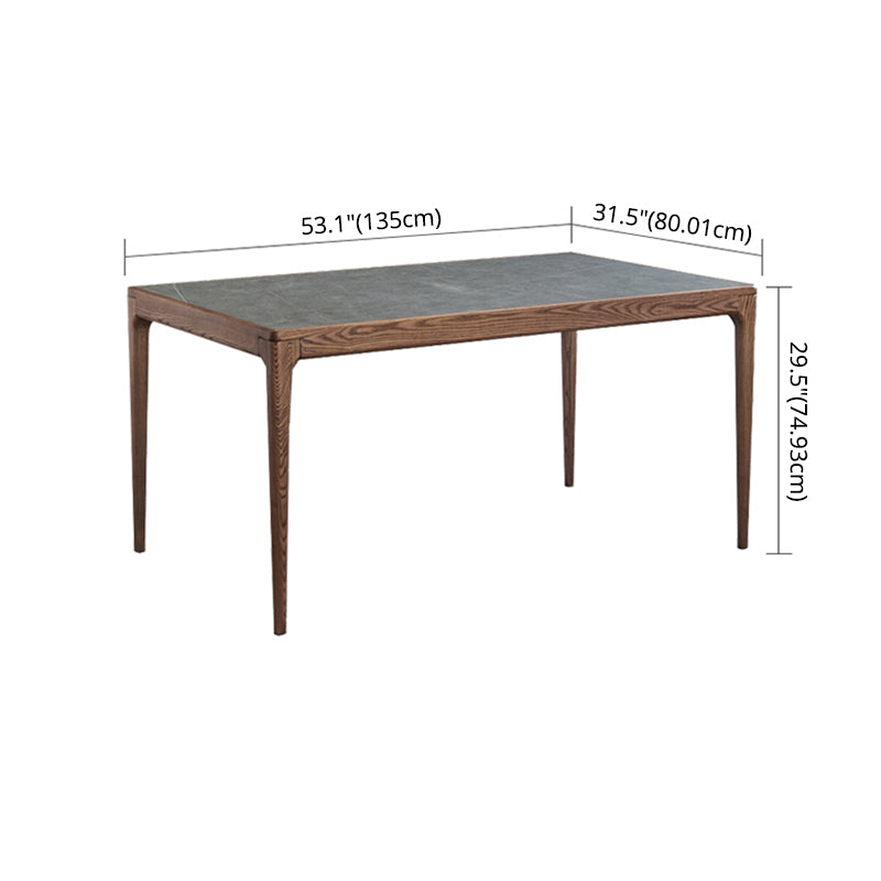 Dinotset de pierre fritrée de cuisine moderne avec ensemble de table de salle à manger de base en bois massif