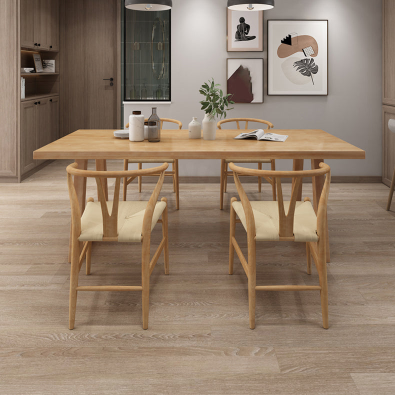 Contemporary Rectangle Shape Dining Set Solid Wood Top Dining Table Furniture for Dining Room