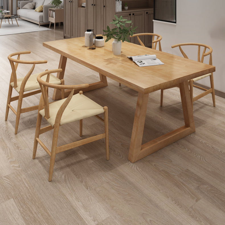 Contemporary Rectangle Shape Dining Set Solid Wood Top Dining Table Furniture for Dining Room