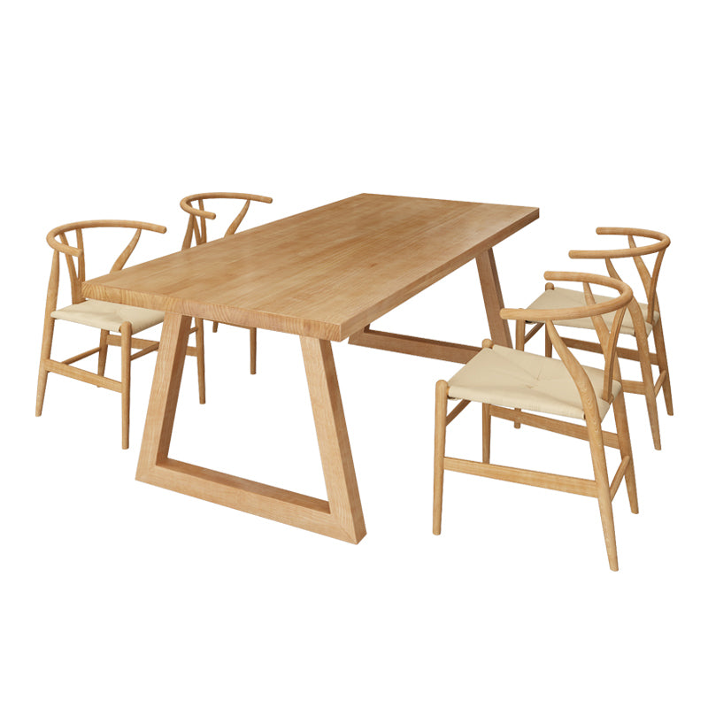 Contemporary Rectangle Shape Dining Set Solid Wood Top Dining Table Furniture for Dining Room