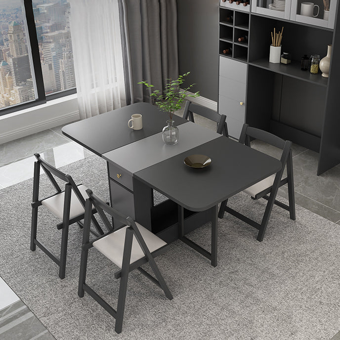 Modern Style Traditional Height Dining Set with Drop Leaf Table and Trestle Base for Home Use