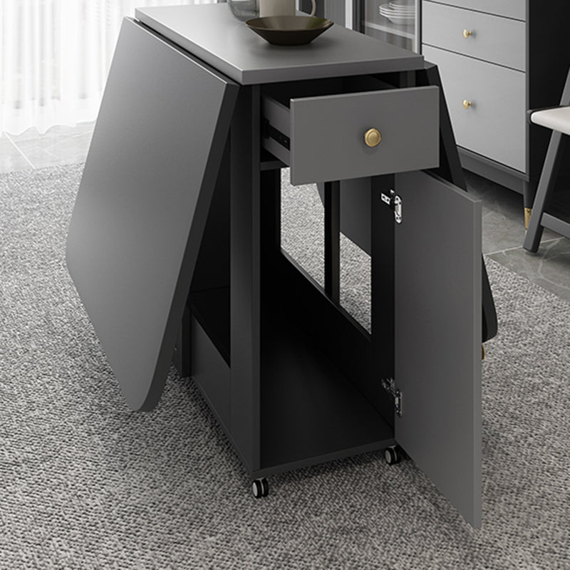 Modern Style Traditional Height Dining Set with Drop Leaf Table and Trestle Base for Home Use