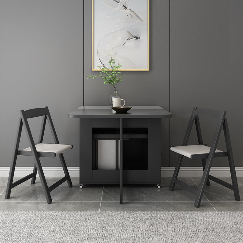 Modern Style Traditional Height Dining Set with Drop Leaf Table and Trestle Base for Home Use