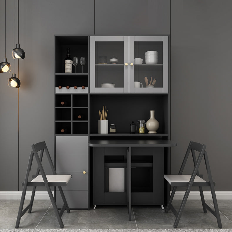 Modern Style Traditional Height Dining Set with Drop Leaf Table and Trestle Base for Home Use