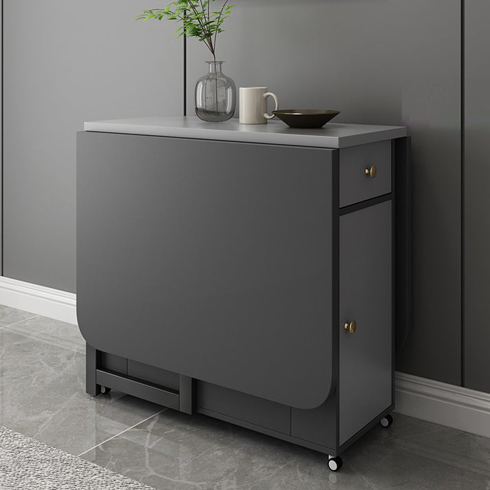 Modern Style Traditional Height Dining Set with Drop Leaf Table and Trestle Base for Home Use