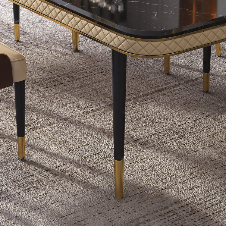 Dining Room Sets Contemporary with Sintered Stone Table and Cushion Chairs