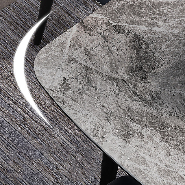 Dining Room Sets Modern with Sintered Stone Table and Upholstered Chairs