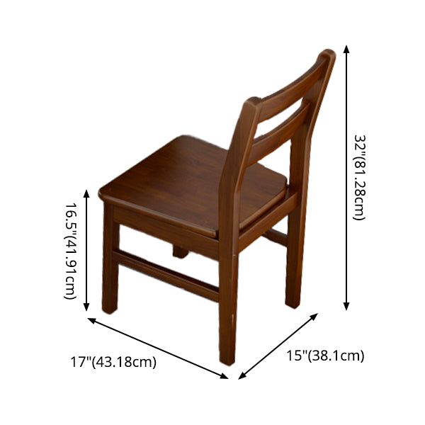 Fixed Traditional Solid Wood Top Kitchen Table Set of Brown Legs Base for Dining Room