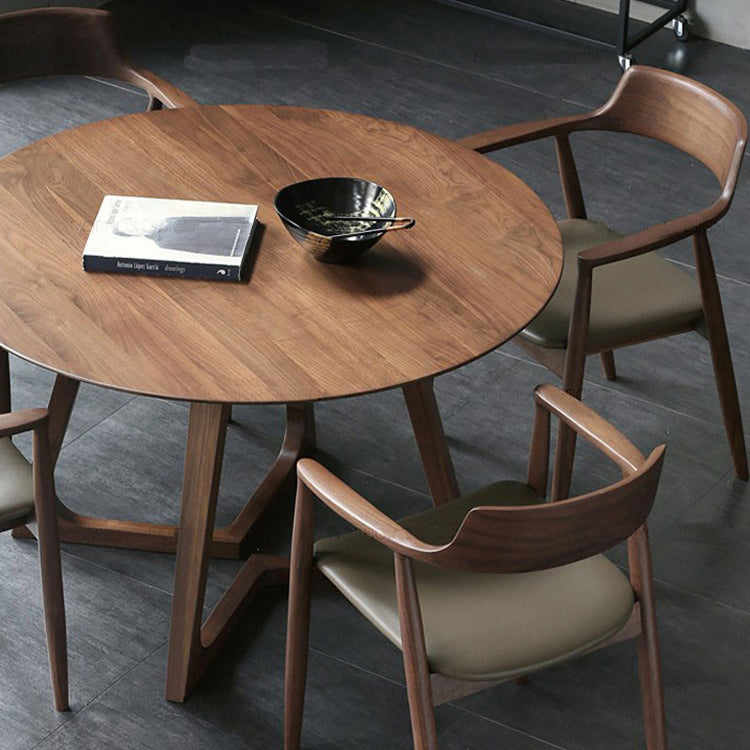 Modern Solid Wood Dining Room Set with Round Table Home Dining Table Furniture