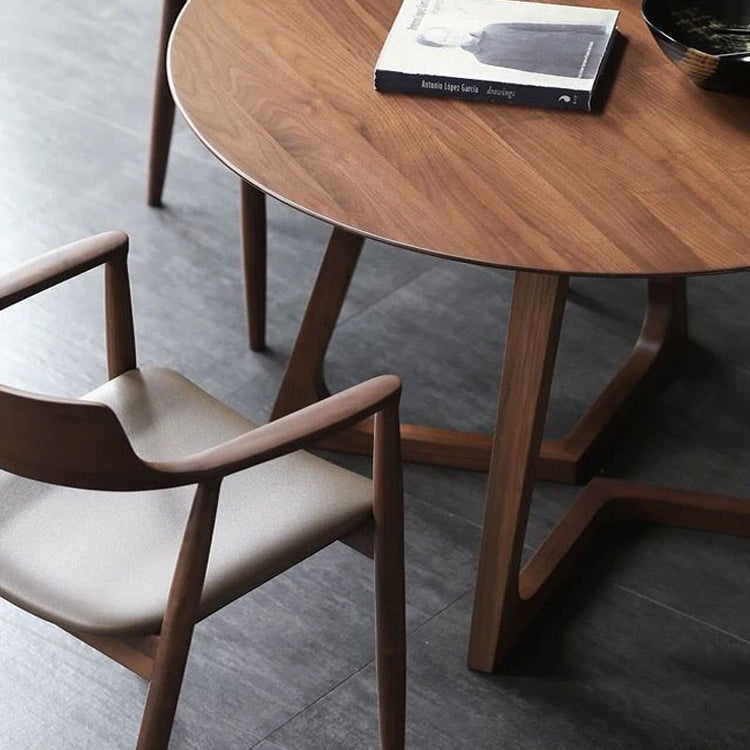 Modern Solid Wood Dining Room Set with Round Table Home Dining Table Furniture