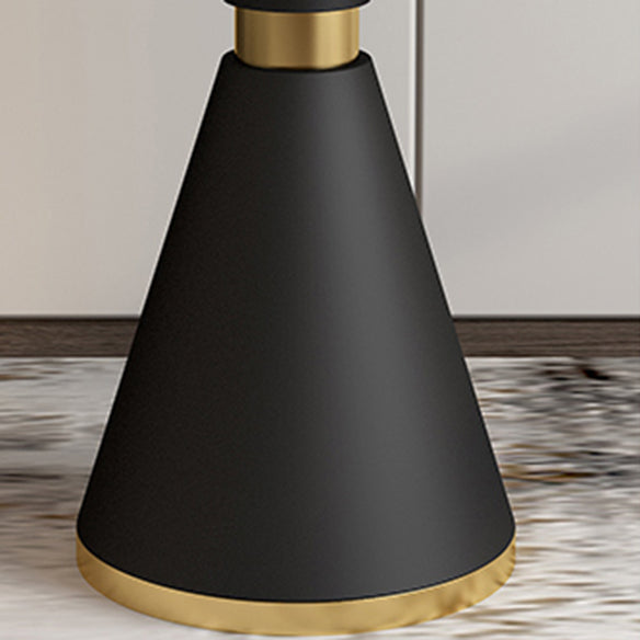 Glam Sintered Stone Dining Room Set with Round Table and Black Leg Dining Table Furniture