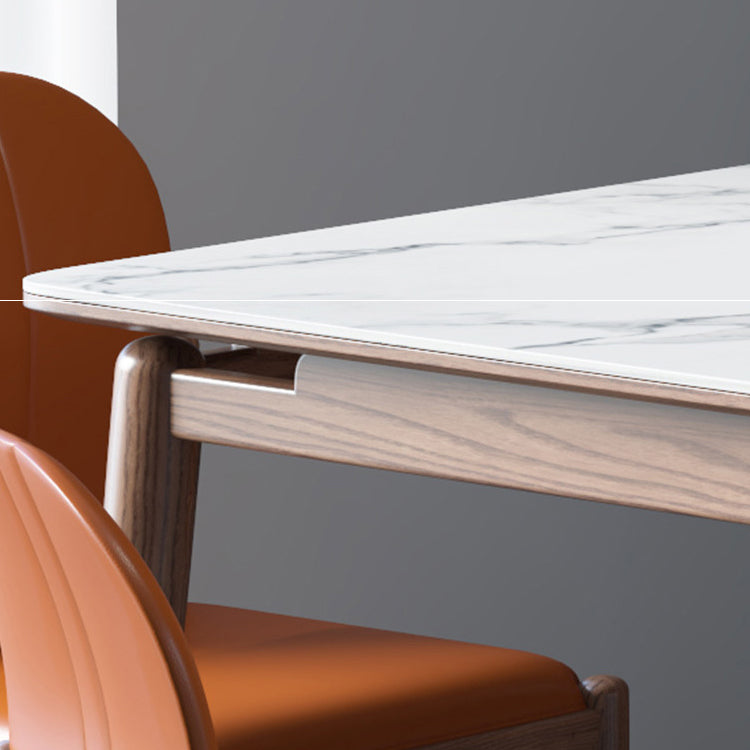 Modern Kitchen Dining Room Set with Sintered Stone Top and Solid Wood Base Dining Furniture