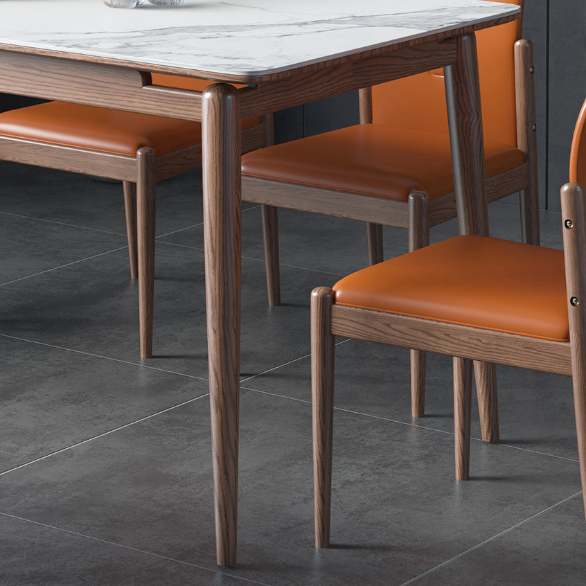 Modern Kitchen Dining Room Set with Sintered Stone Top and Solid Wood Base Dining Furniture