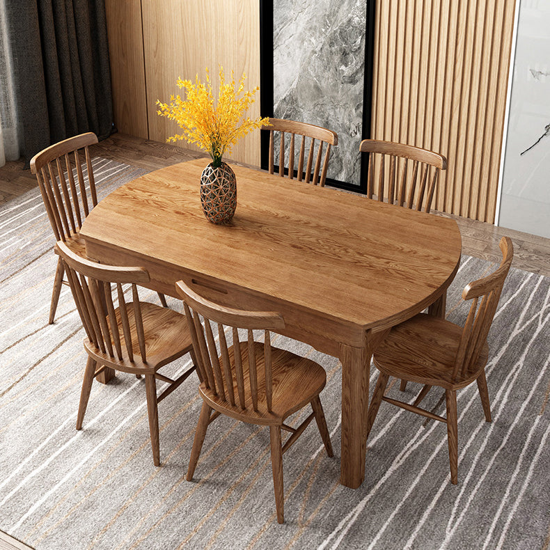 Modern Kitchen Wooden Dining Furniture Set with Round Table Formal Dining Room Table Set