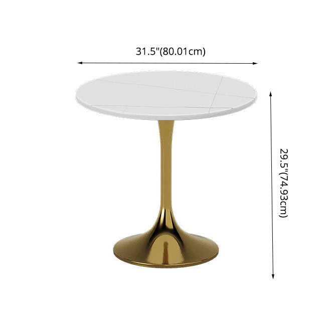 Glam Kitchen Dining Room Set Standard Height with Round Top and Gold Leg Dining Furniture