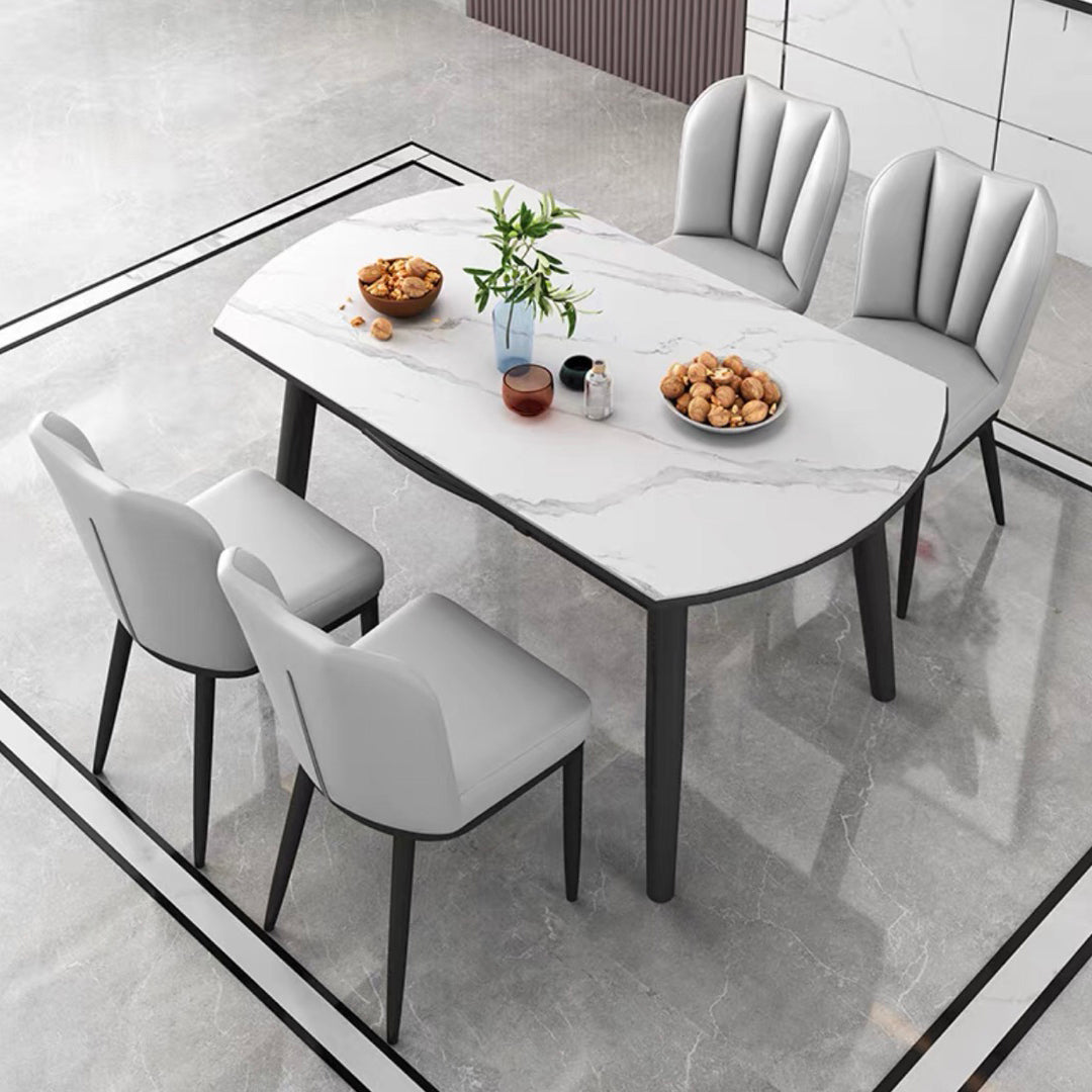 Kitchen Modern Sintered Stone Dining Table of Traditional Height with Space-Saving Dining Room Sets