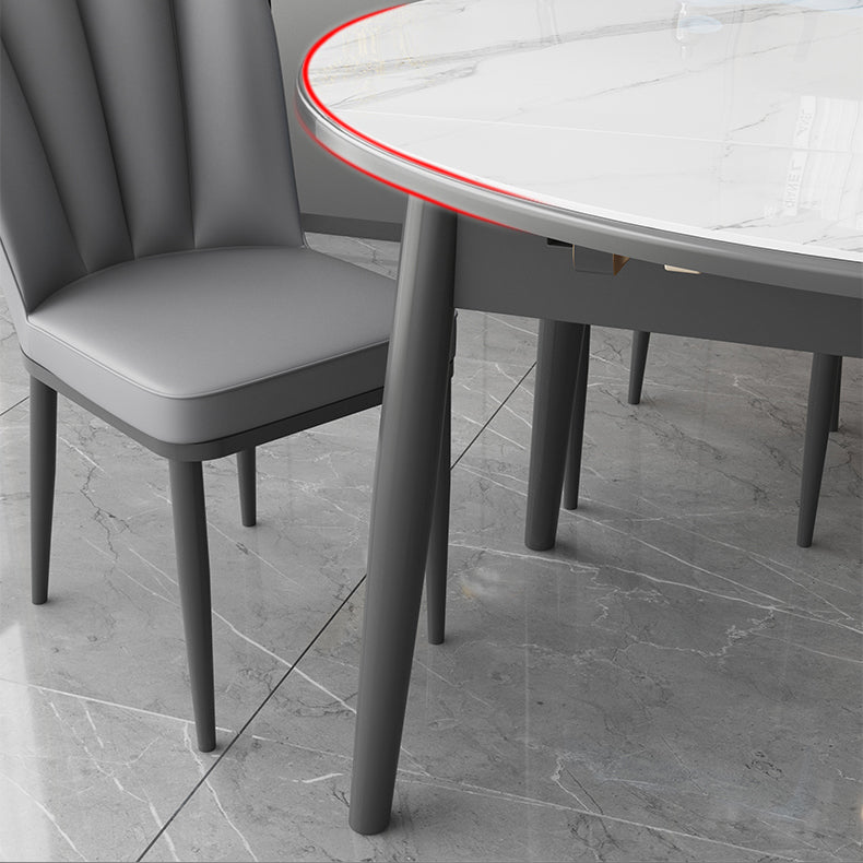 Kitchen Modern Sintered Stone Dining Table of Traditional Height with Space-Saving Dining Room Sets