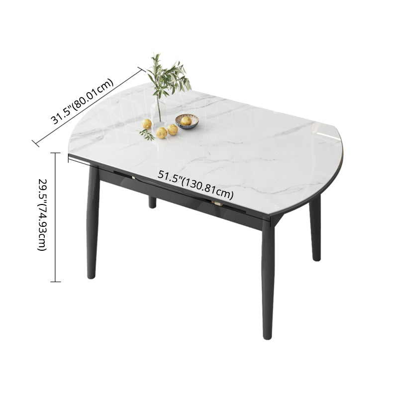 Kitchen Modern Sintered Stone Dining Table of Traditional Height with Space-Saving Dining Room Sets