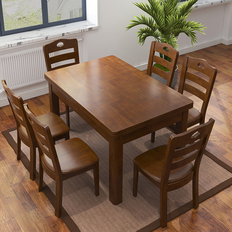 Traditional Standard Height Solid Wood Dining Table Rectangle Dining Room Set For Home