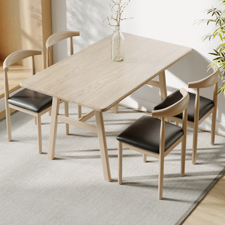 Rectangular Contemporary MDF Dining Room Set Dining Furniture Set with Metallic Base