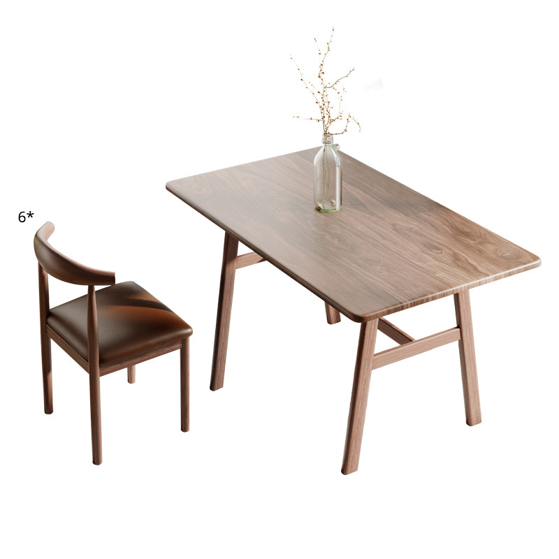 Rectangular Contemporary MDF Dining Room Set Dining Furniture Set with Metallic Base