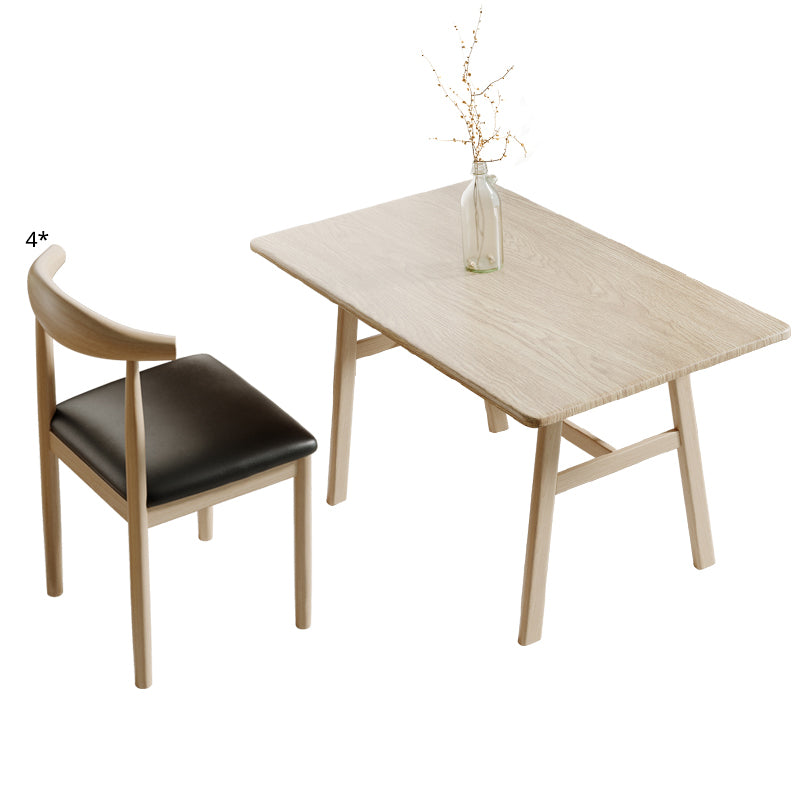 Rectangular Contemporary MDF Dining Room Set Dining Furniture Set with Metallic Base